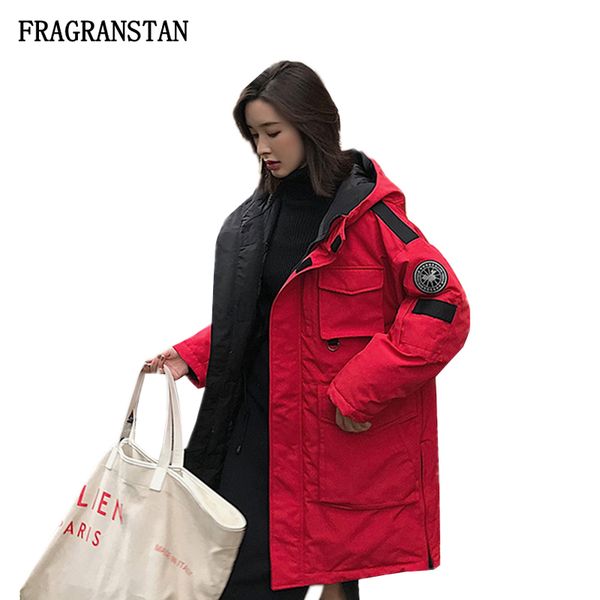 

winter jacket women new parka down jackets fashion ladies long thick hooded oversize coats fashion casual loose overcoat jq545, Black