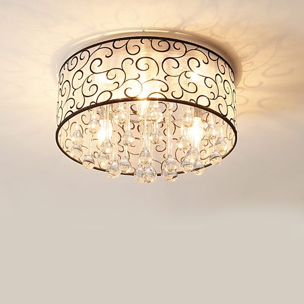 

modern crystal led chandelier luxury decor ceiling living room bedroom lighting clear glass pattern cloth shape white luster