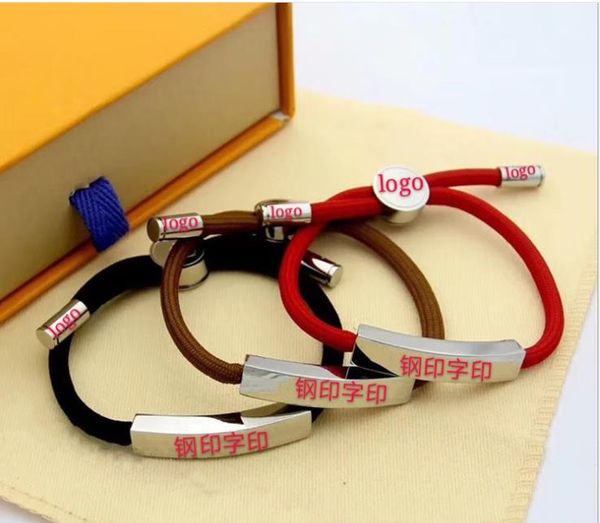 

classic women's leather rope woven black bracelet adjustable accessories for lovers, Golden;silver