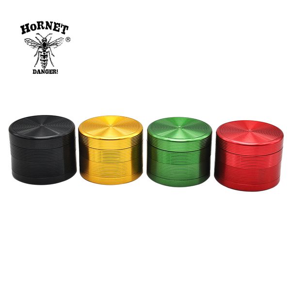 HORNET 7 colori in lega di alluminio smerigliatrice per tabacco alle erbe 63MM 4 strati frantoio per spezie a base di erbe manovella accessori per fumatori