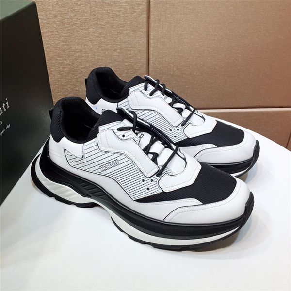 

fast delivery fashion platform rubber cowhide platform sports men's shoes luxury design men's wild breathable casual shoes size 39, Black