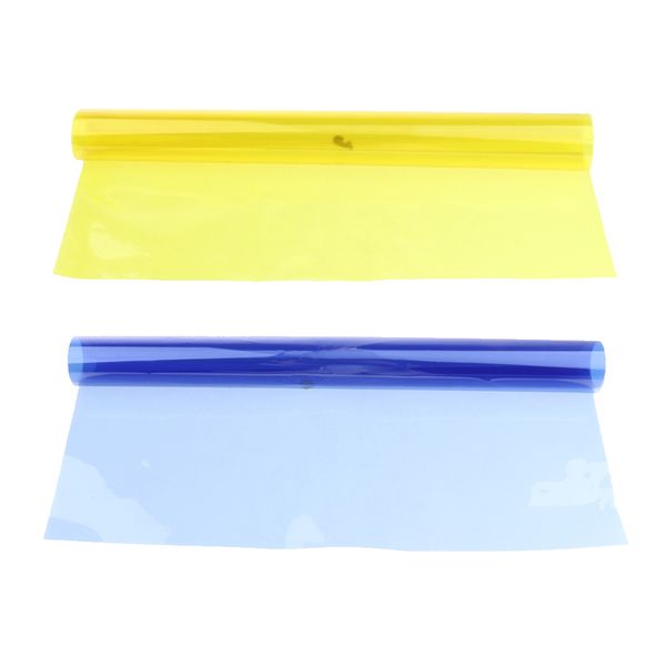 

2x коррекции цвет гель фильтр наложения прозрачности цвет пленка пластиковые листы gel осветительные фильтры (синий + желтый