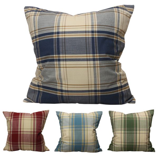 

curcya nordic mediterranean classic check cushion covers plaid decorative throw pillow covers spring summer pillow cases