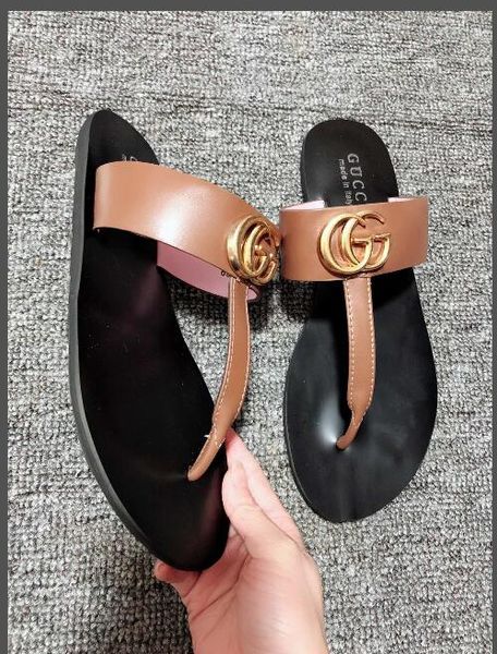 

with box europe fashion mens striped genuine leather sandals causal non-slip summer huaraches flip flops slipper quality, Black