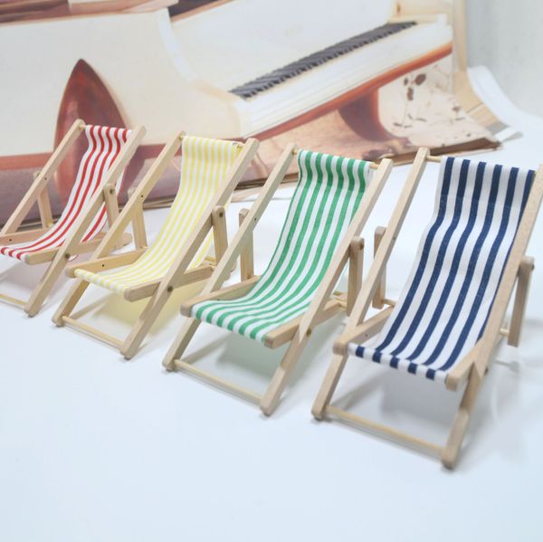 

1; 12 miniature candy toy scene dollhouse accessories mini model beach chair foldable leisure chair