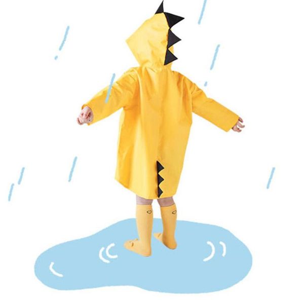 

kids raincoat waterproof reusable cartoon cute dinosaur kindergarten rain coat rainwear kids baby rain jackets student poncho, Blue;gray
