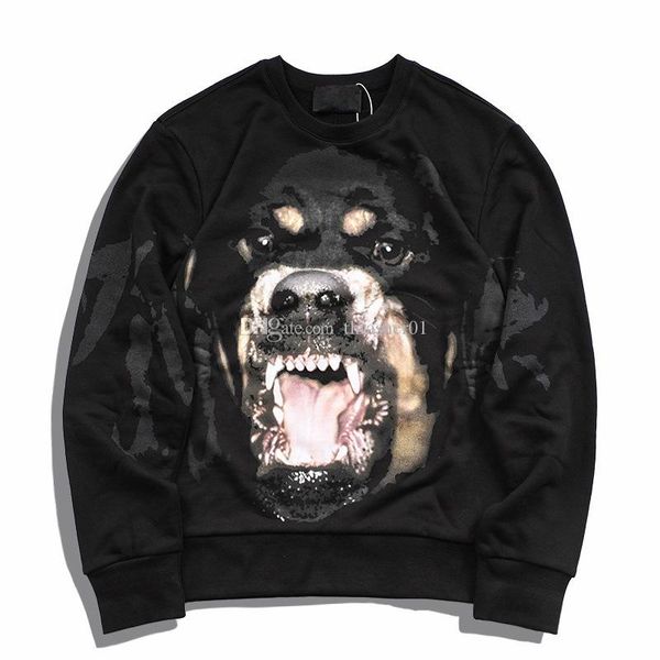 

19ss luxury mens designer hoodies fashion men women casual jacket couples autumn loose hoodies dog printing sweatshirt, Black