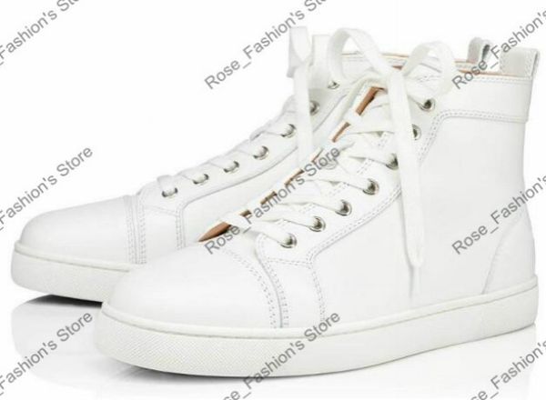 

2020 red bottoms fashion shoes men women casual shoe studded spikes reds bottom leather suede party wedding, Black