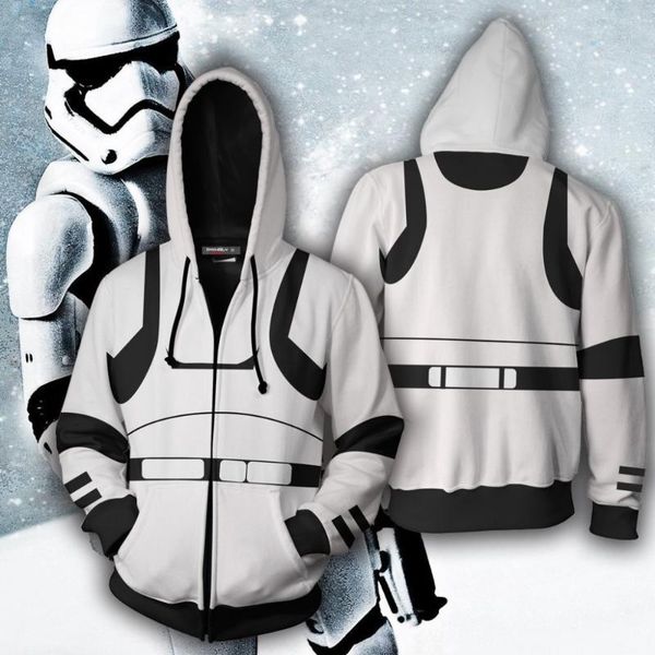 

hoodies print 3d stormtrooper cosplay sweatshirt casual male tracksuits jacket fashion s-5xl, Black