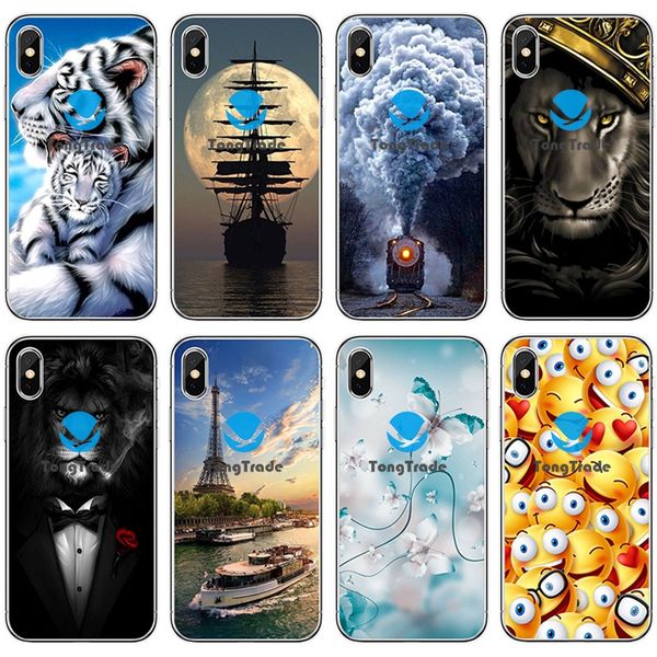 

tongtrade] soft silicone tpu case for iphone 11 pro max x xs 8 7 6s 5s plus honor 30i 20i shock-resistant transparent painted cover case