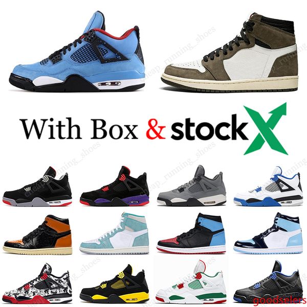 

2020 basketball shoes 4 4s black cat bred white cement travis scotts 1 1s pine green unc shattered backboard mens sport sneakers