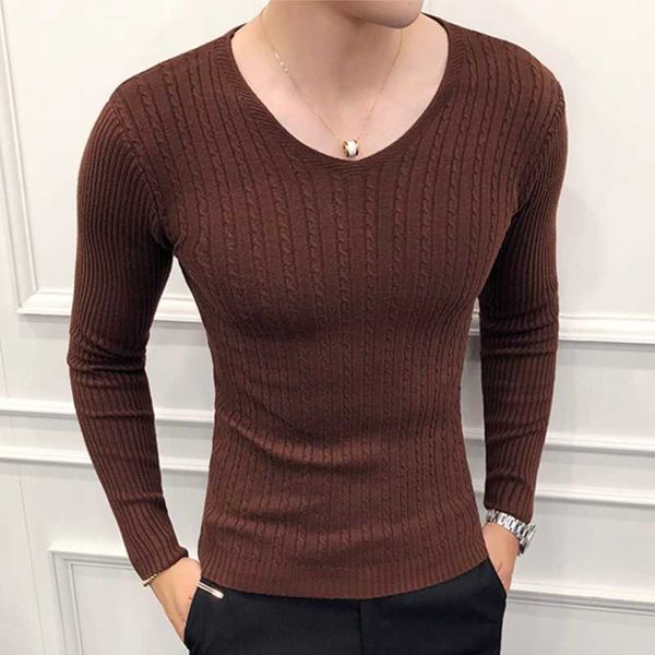 

slim fit sweater men 2019 spring autumn solid color v-neck knitted pullover men casual simple mens sweaters pull homme, White;black
