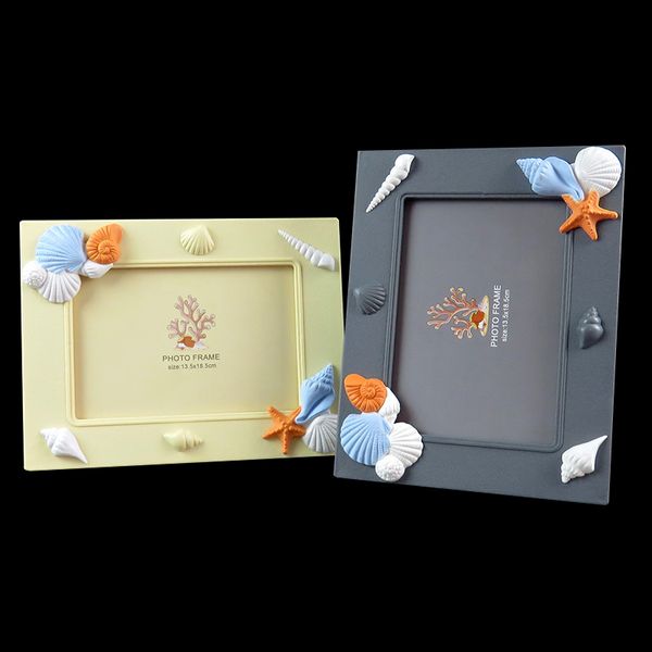 

5x7 дюймов seashell photo обрамление picture frame / coastal shell beach home decor yspf-002