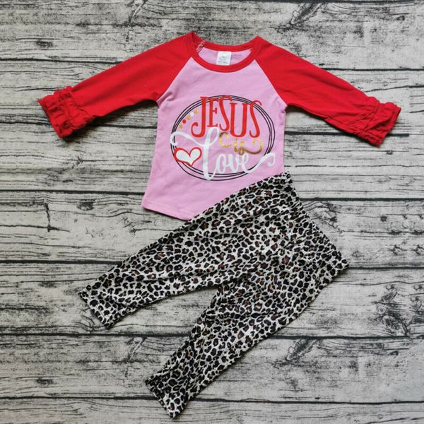 

1-5y casual girls spring autumn leopard clothes toddler kids baby girl ruffle +pants+headband outfits set tracksuit, White