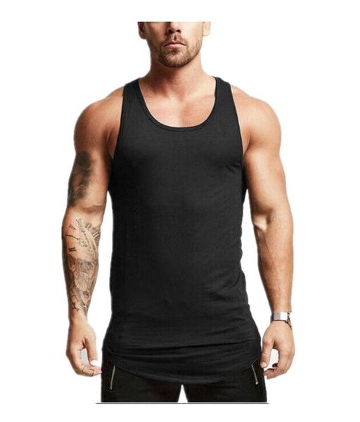 

men running vest gym clothing sleeveless sport vest tank bodybuilding fitness workout shirt, Black;blue
