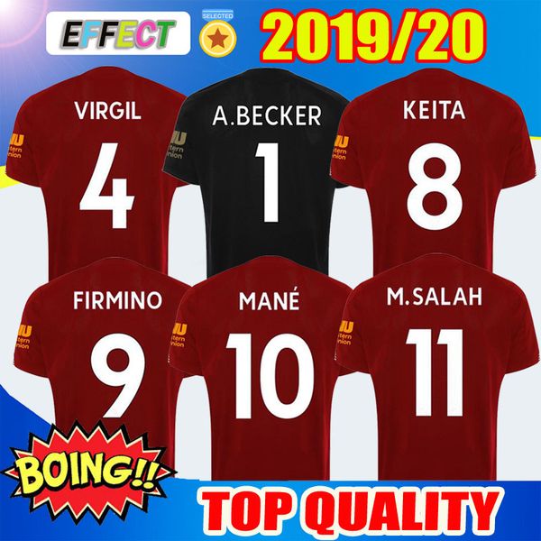 

2019 2020 new mohamed alah occer jer ey mane top virgil football hirt keita cami eta de fÃºtbol firmino kit 19 20 ali on becker black