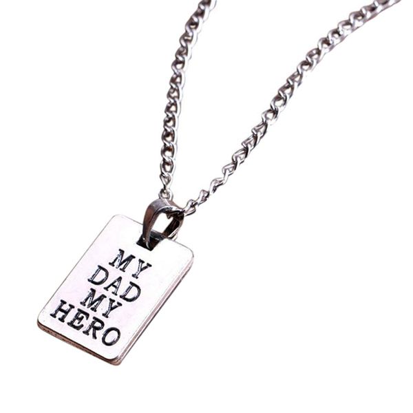 

father's day gifts my dad my hero pendant necklace for father daddy, Silver