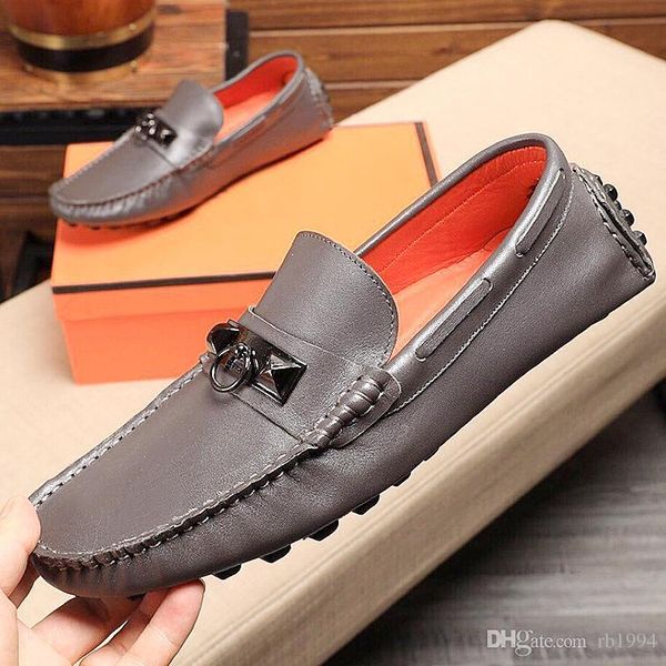 

new highquality leather mens shoes, casual leather shoes, comfortable loafers, mens driving shoes, flat wedding shoes with original box qwd, Black