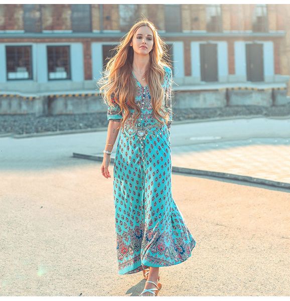 

plus size dress womens clothing long women maxi boho dress casual split vintage v neck floral summer dresses vestidos plus size, Black;gray