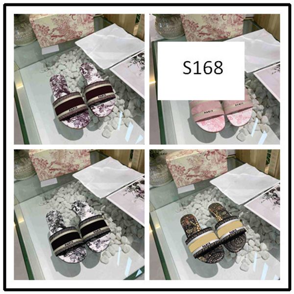 

new slippers summer luxury woman beach alphabet slippers designer rough sandals knitted cloth embroidery woman shoes 8, Black