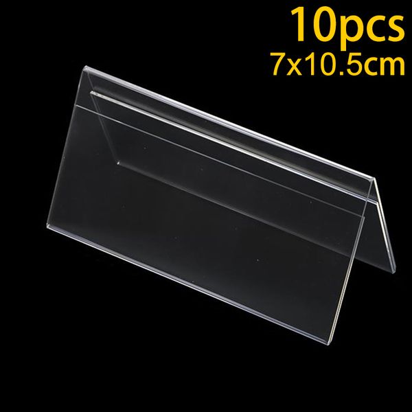 

10*v-type acrylic business card price label display holder table number stand 6 * 9cm /7*10.5cm name display stand
