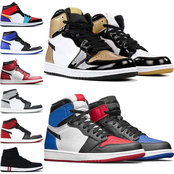 

2020 new 1 high og bred toe chicago banned game royal basketball shoes men 1s 3 shattered backboard shadow homage to home sneakers 7-13, White;red