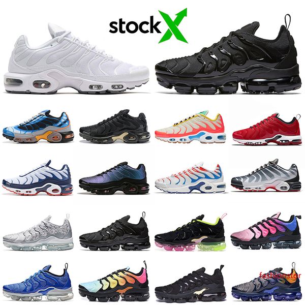 

vapors tn plus running shoes women men triple black white red pink rise volt sunburst mens trainers sports sneakers 36-46