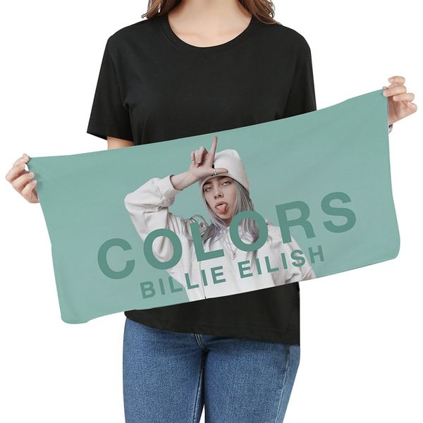 

2019 billie eilish towel fans respond to aid periphery towel wash one's face a piece of cloth exceed fine fiber banner
