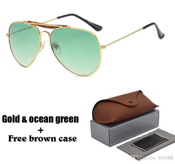 

brand design pilot sunglasses for men women sports sun glass uv400 lens gafas de sol with full retail accessories, White;black