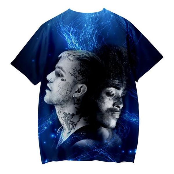 

mens tees lilpeep print designer mens tshirts xxxtentacion round neck short sleeve mens striped colorful fashion, White;black
