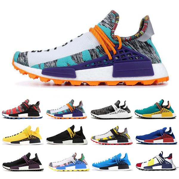 

new ndms human race mens running shoes pharrell williams bbc peace green plaid blue sport designer shoes women sneakers