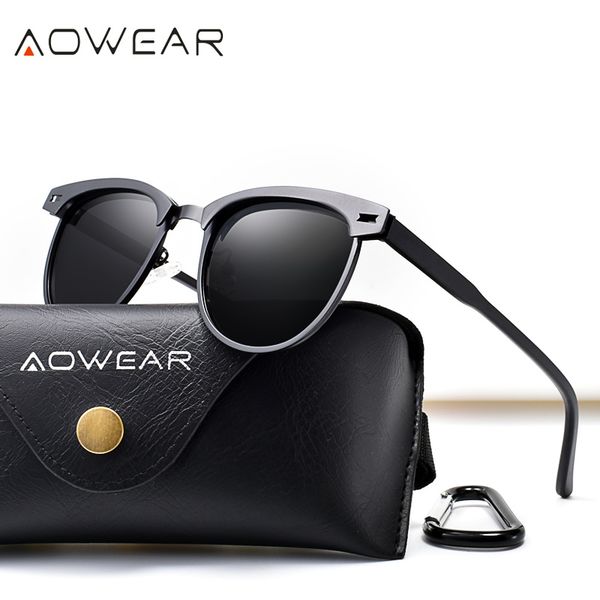 

aowear 2019 luxury polarized sunglasses women brand designer punk mirror sun glasses fashion lady shades gafas oculos de sol, White;black