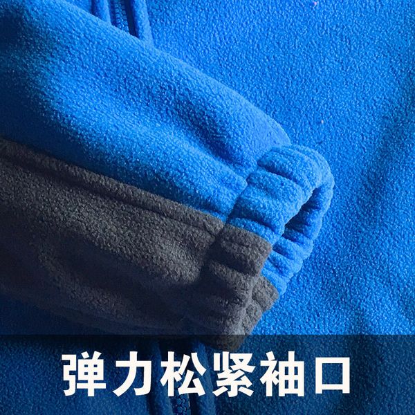 

2018 autumn and winter new style outdoor fleece hoodie men and women thick couples polar fleece jacket, Tan;black