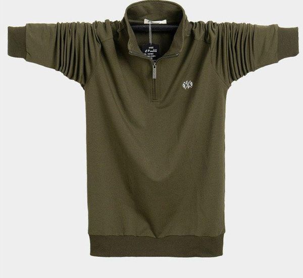 

2020 лето новый мужской молния с длинными рукавами футболка спортивный толстяк жир плюс жир xl среднего возраста и старше одежда осень, White;black