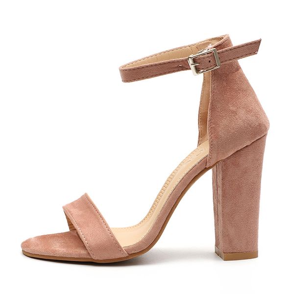 

women pumps fahion peep toe high heels sandals for women summer shoes buckle strap casual pumps women shoes plus size 34-43, Black