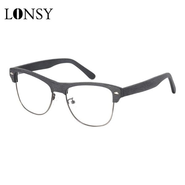 

lonsy fashion acetate wood grain galsses frame women men anti blue light lens vintage spectacles prescription eyeglasses frames, White;black