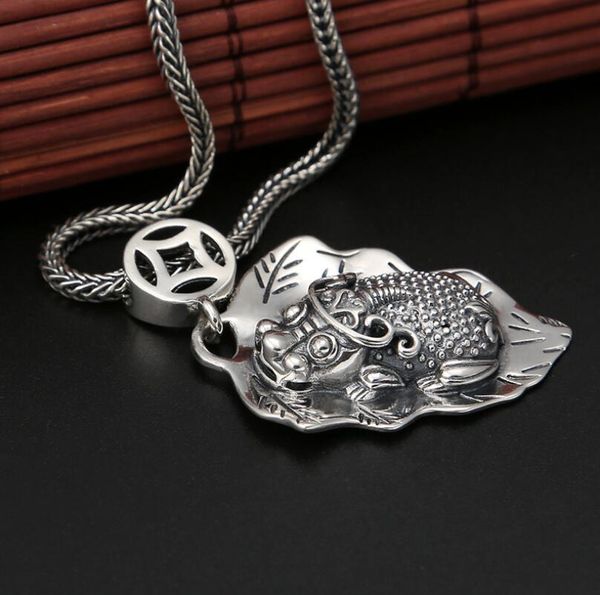 

wholesale-retro 925 sterling silver retro leaf toad pendant jewelry (fgl)