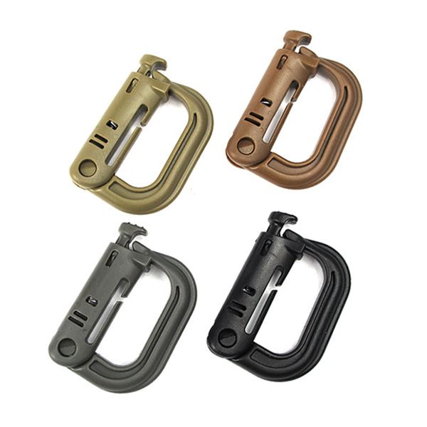 Atacado escalada ao ar livre Clipe Buckles Carabiner D Locking Monte D-anel de plástico Gancho de suspensão Keychain