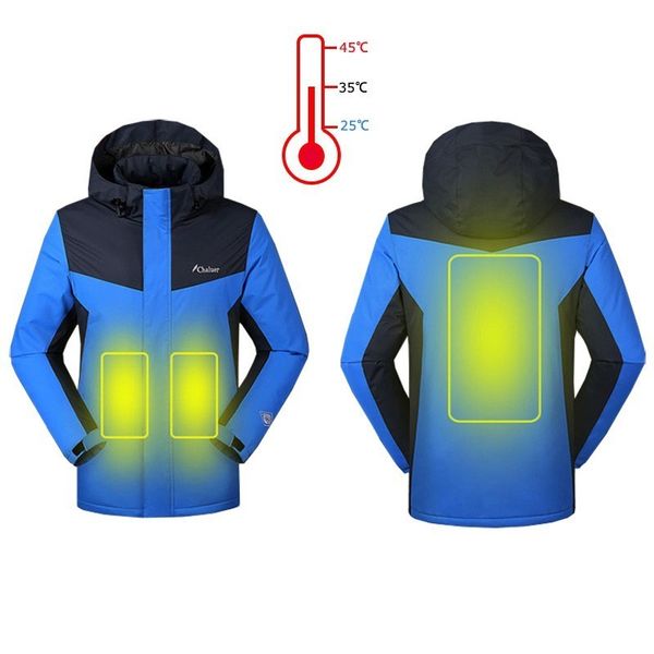 

2019 trench coat men smart usb electric overcoat winter heated jackets thermal heating clothing skiing coat men hiking jackets, Tan;black