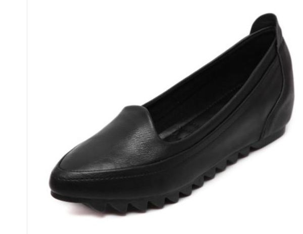 

women's shoes in spring and autumn slope heel pointed end @87, Black