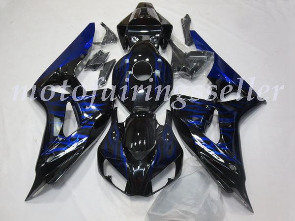 

oem quality new abs full fairings kits fit for honda cbr1000rr (2006-2007) cbr1000rr 06 07 bodywork set black blue flame