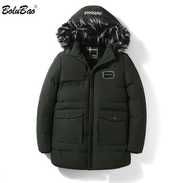 

bolubao winter men parkas coat 2019 fashion brand men's big pocket patchwork hooded parka male warm thick parkas coats, Tan;black