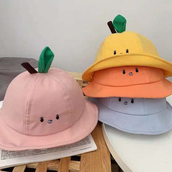 

spring baby hat infant baby girl sun hat cotton children kids summer beach bucket cap toddler girls newborn stuff, Yellow