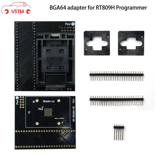 

latest rt-bga64-01 v2.0 emmc nw267 bga64 socket adapter pitch 1.0mm 11x13 limiter framer for rt809h programmer programming tool