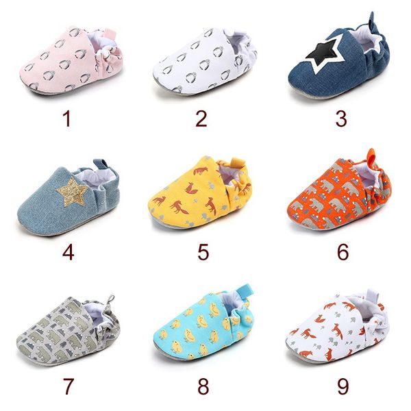 

cotton cloth baby shoes boys girls cartoon printed first walkers spring autumn