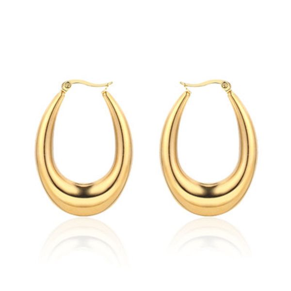 

new arrival u-shaped earrings geometrical titanium steel jewelry woman gift drop shipping, Golden;silver