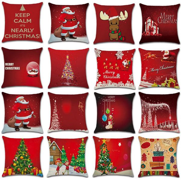 

santa claus deer pillow case merry christmas decorations for home 2019 sofa decorative cushions xmas gift christmas tree