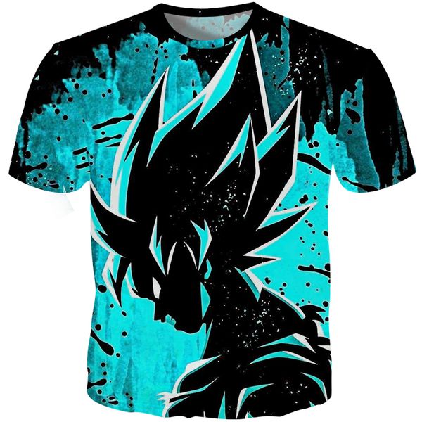 

новые моды для мужчин / женщин классический аниме dragon ball goku забавная футболка с 3d-принтом повседневная с коротким рукавом забавная ф, White;black