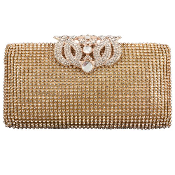 

ljl-dazzling rhinestone encrusted evening bag clutch purse party bridal prom