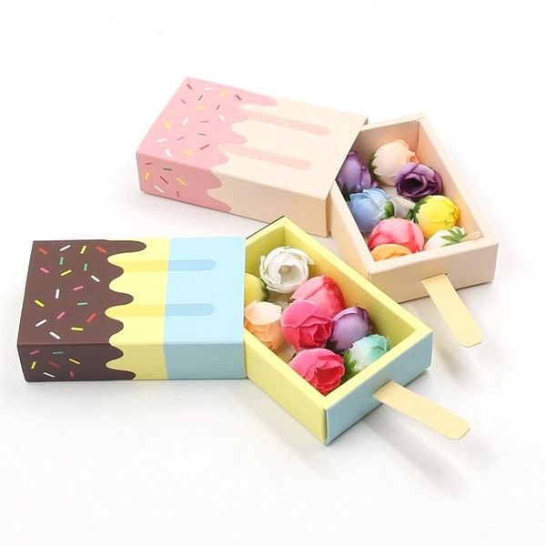 

ice cream shape candy box folding paper drawer gift candy boxes for baby shower birthday kids party supplies